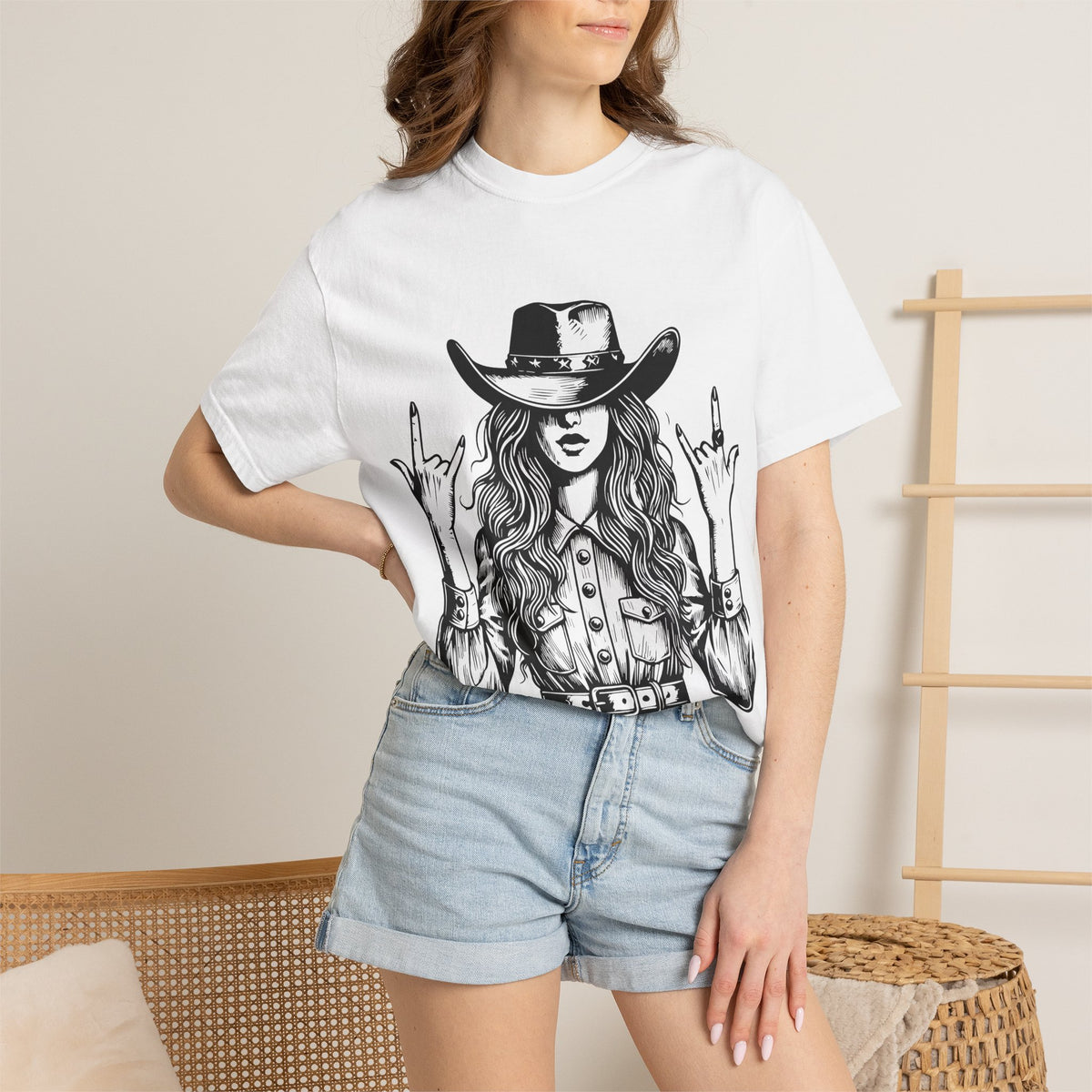 Cowgirl Rock Graphic T-Shirt — Western Cowgirl Illustration