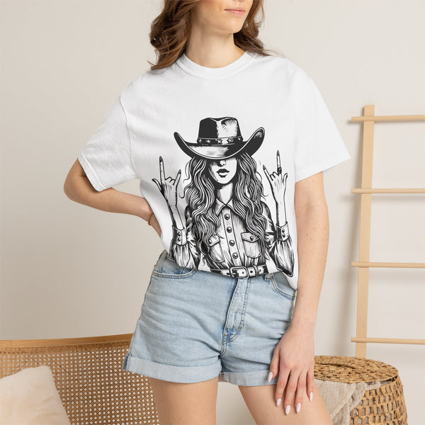 Cowgirl Rock Graphic T-Shirt — Western Cowgirl Illustration