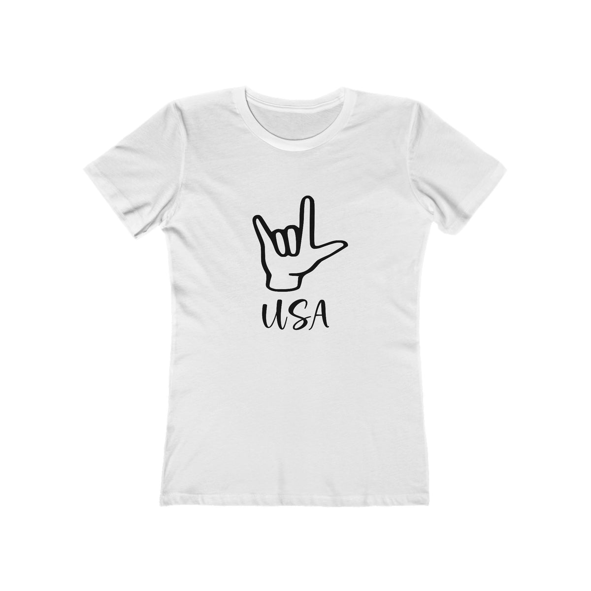 Women's 'I Love You' Hand Sign USA T‑Shirt — The Boyfriend Tee