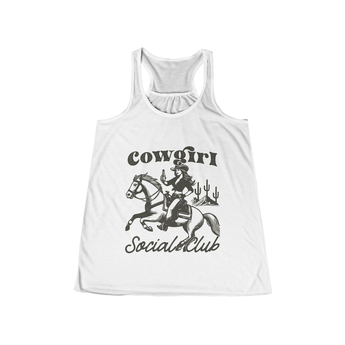 Cowgirl Social Club Racerback Tank — Western Horseback Graphic Women's Tank Top