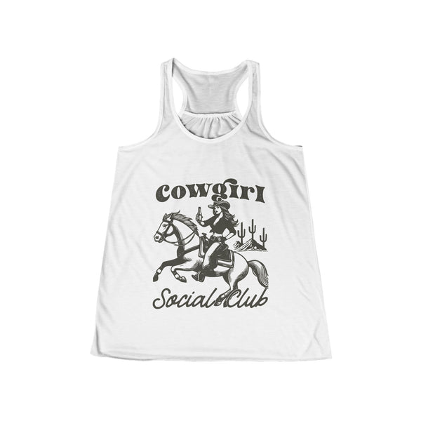 Cowgirl Social Club Racerback Tank — Western Horseback Graphic Women's Tank Top