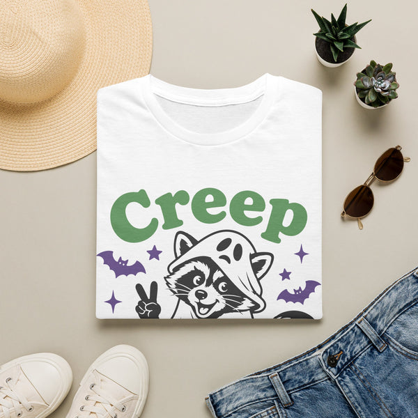 Creep It Real Raccoon T-Shirt — Cute Spooky Halloween Graphic Tee