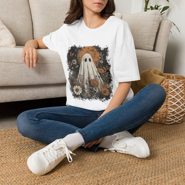 Ghost & Wildflowers T‑Shirt — Cute Halloween Floral Ghost Tee