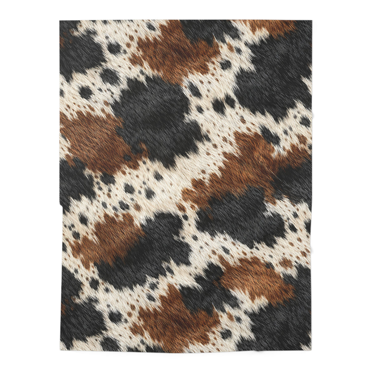 Cowhide Print Baby Swaddle Blanket — Brown & Black Spotted Nursery Wrap
