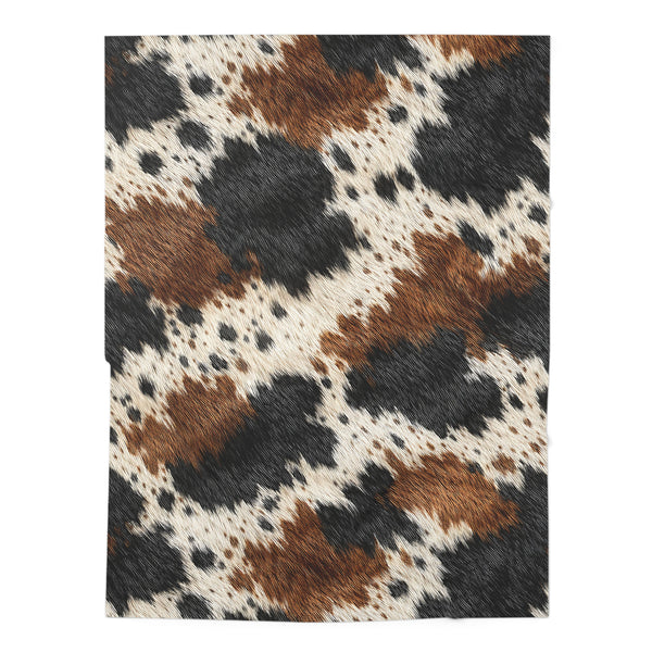 Cowhide Print Baby Swaddle Blanket — Brown & Black Spotted Nursery Wrap