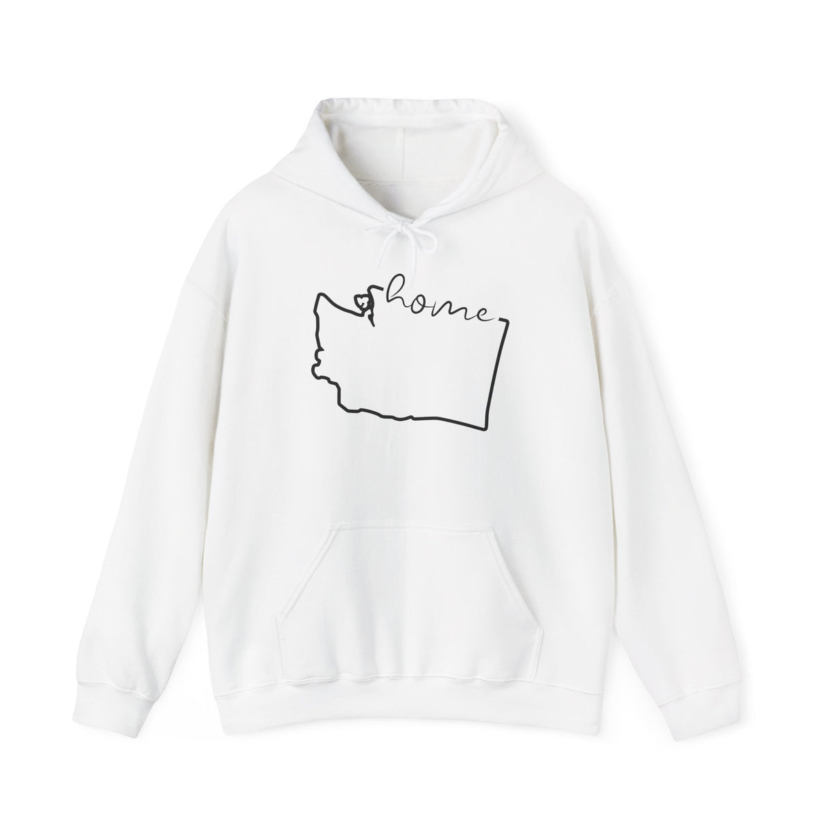 Washington "Home" Outline Hoodie — Minimal State Pride Pullover