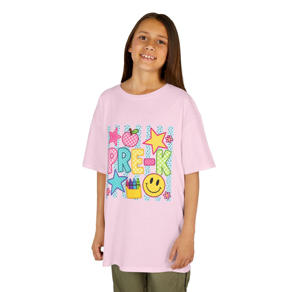 Pre-K Kids T-Shirt — Colorful Stars & Smiley Back-to-School Shirt