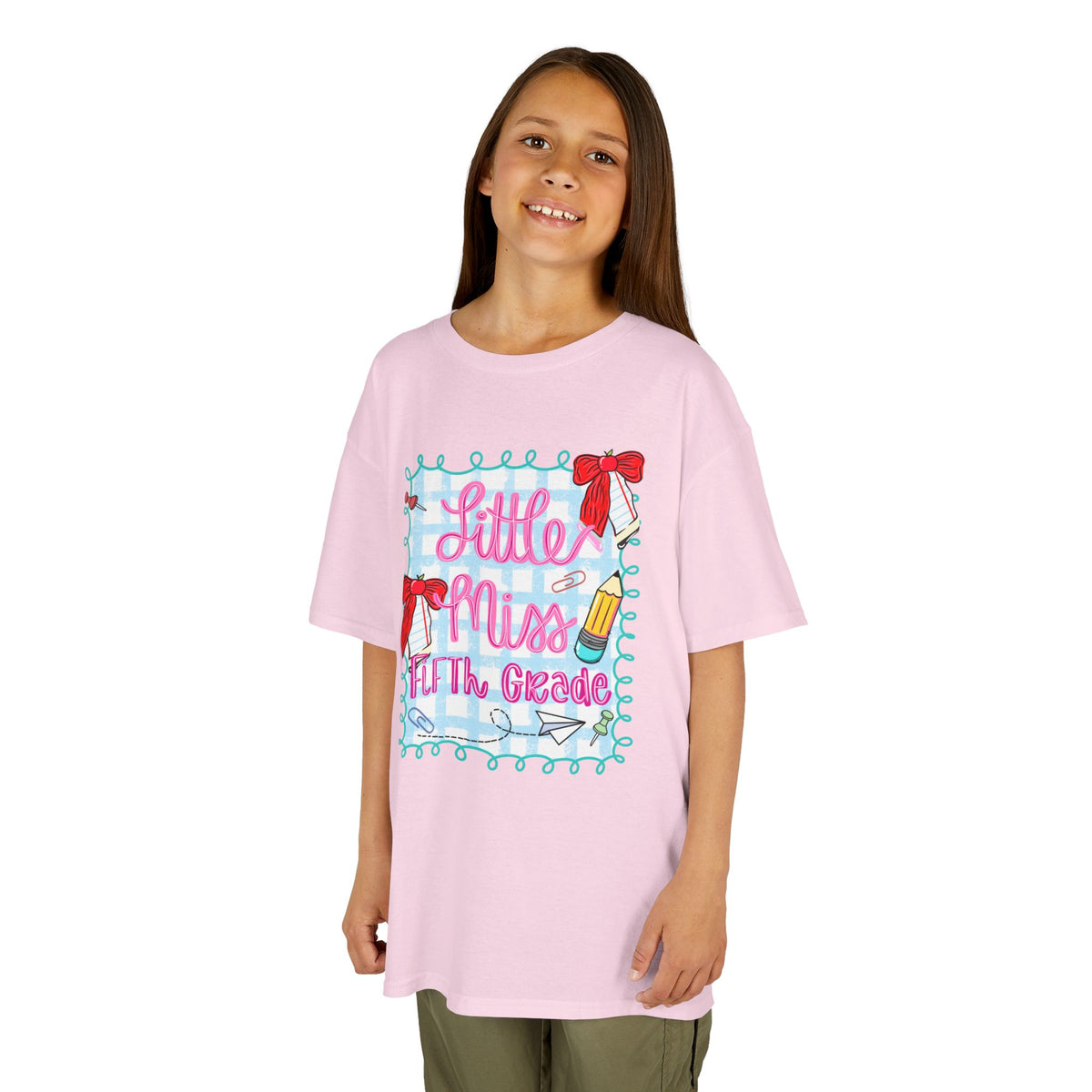 Kids T-Shirt - "Little Miss Fifth Grade" Cute Back-to-School Tee for Girls