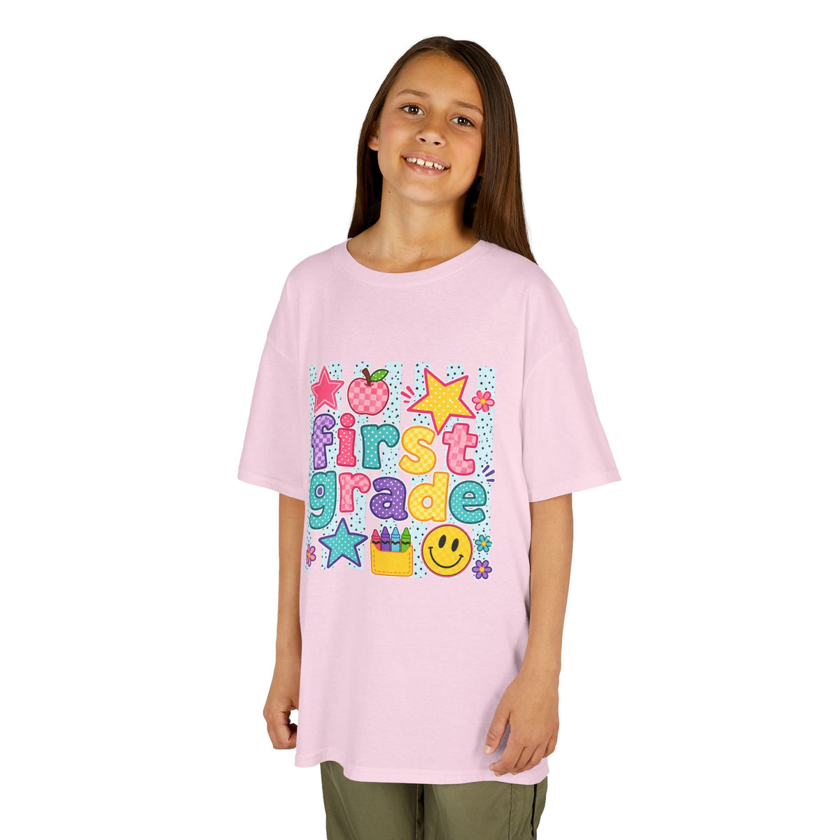 First Grade Kids T‑Shirt — Colorful Back-to-School Tee