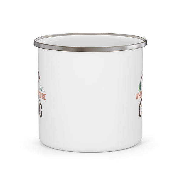 Enamel Camping Mug — "Life Is Best When You're Camping" Outdoor Coffee Cup