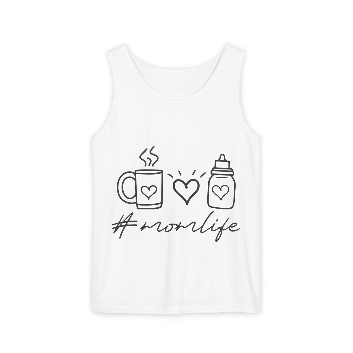 Mom Life Tank Top — #momlife Coffee & Baby Bottle Graphic Tank